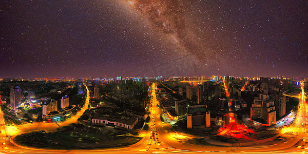 武汉城市建筑夜景夜景建筑夜景汉口全景航拍摄影图配图