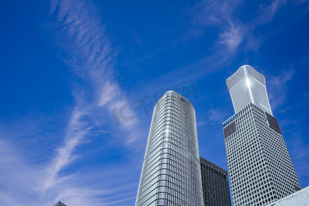 城市摄影照片_北京白天国贸CBD建筑群户外地标打卡摄影图配图