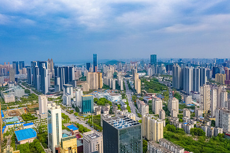 武汉城市建筑群晴天建筑群沙湖航拍摄影图配图