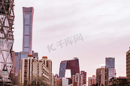 北京地标傍晚国贸CBD建筑群户外地标打卡摄影图配图