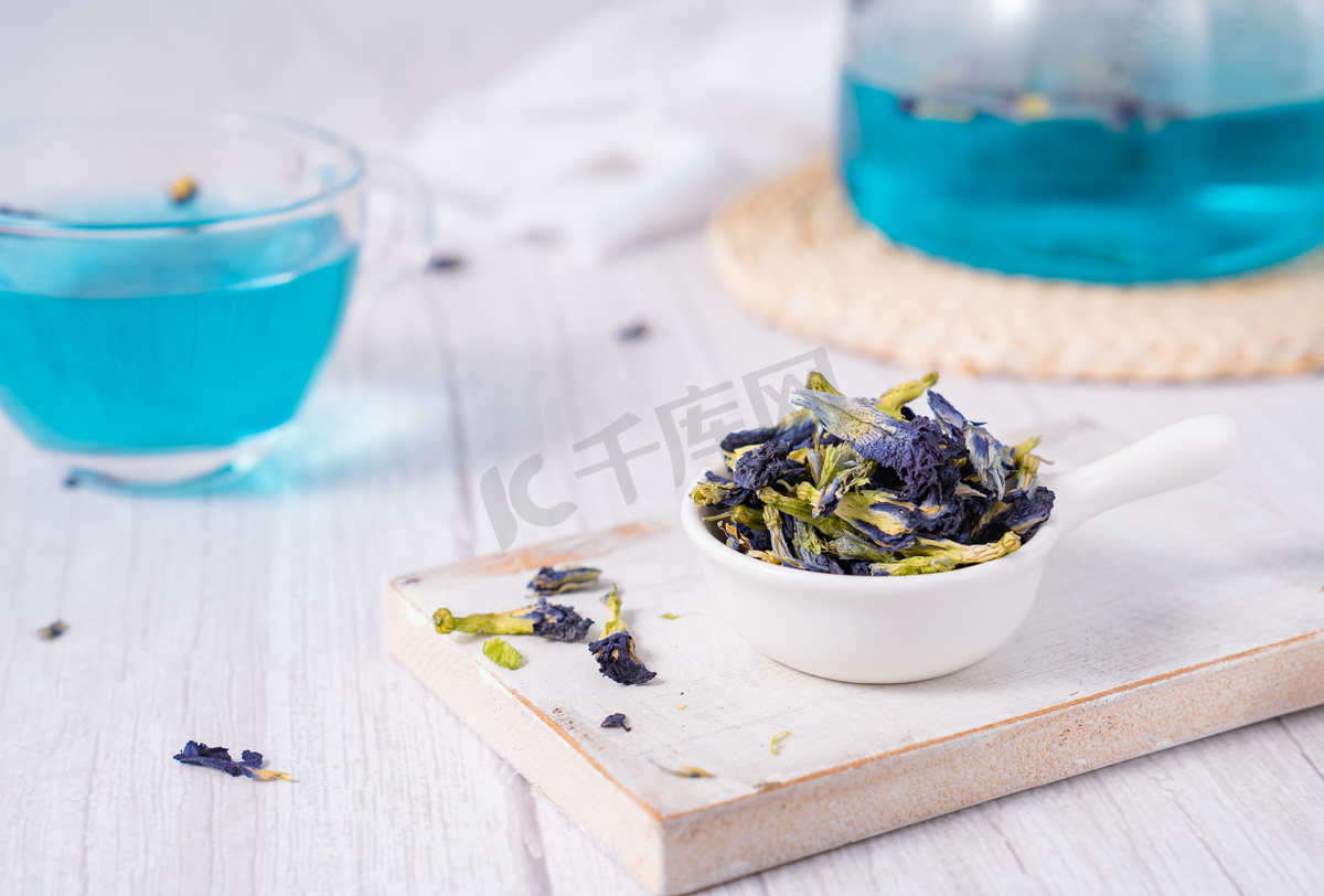 蝶豆花茶干花茶茶艺茶饮摄影图配图高清摄影大图 千库网