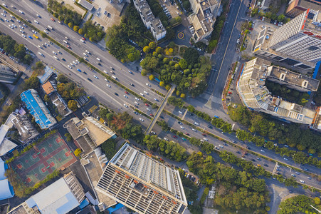 城市中午南宁街景航拍无人机拍摄摄影图配图