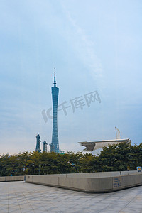 地标下午广州塔海珠区景观摄影图配图