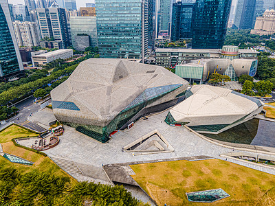 广东广州摄影照片_航拍广东广州歌剧院建筑摄影图配图