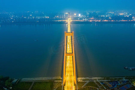 武汉城市建筑日落建筑杨泗港大桥航拍摄影图配图