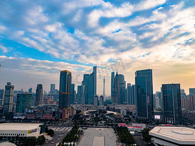 航拍广州天河城商场CBD摄影图配图