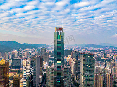 广州白云旅游摄影照片_航拍广东广州中信大厦高楼摄影图配图