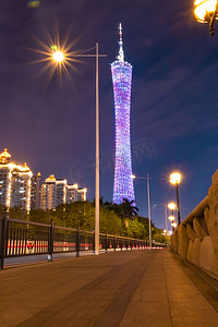 地标晚上广州塔海珠区街拍摄影图配图