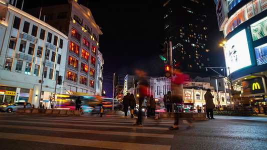 广州北京路岔路口移动摄影