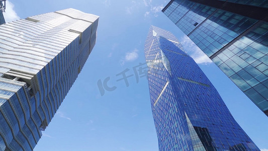 1080p摄影照片_摇镜头广州的CBD摩天大楼商务楼