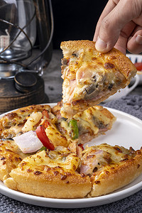 特写美食披萨小吃营养摄影图配图