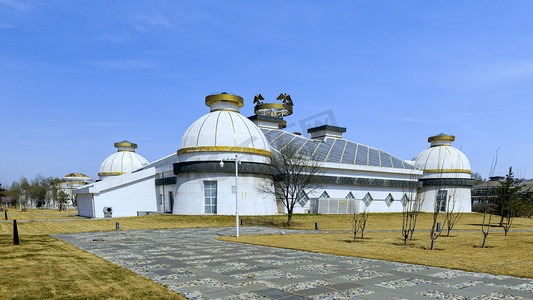 昭君博物院外景上午建筑春季素材摄影图配图