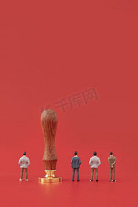 中国品牌摄影照片_中国品牌日印章创意微缩摄影图配图