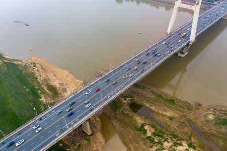 南昌城市建筑地标白天南昌地标八一大桥俯拍摄影图配图