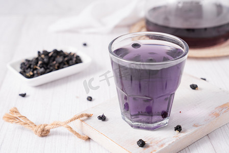黑枸杞茶饮食材药材养生茶摄影图配图