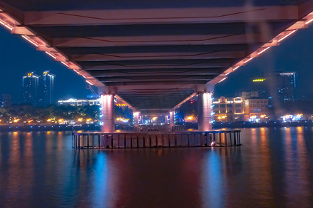 海珠桥摄影照片_城市晚上海珠广场夜晚夜拍摄影图配图