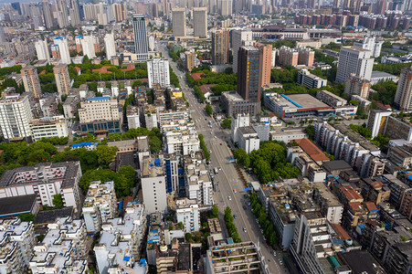 武昌起义博物馆摄影照片_武汉城市建筑白天建筑群武昌航拍摄影图配图