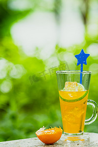 橙汁果汁果饮冷饮饮料摄影图配图