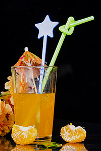 橙汁果饮果汁冷饮饮品摄影图配图