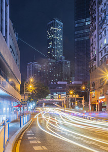 车流慢门摄影照片_城市夜晚重庆夜景街头在拍摄摄影图配图