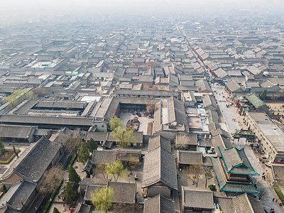 山西旅游摄影照片_航拍5A级旅游景区山西平遥古城建筑摄影图配图