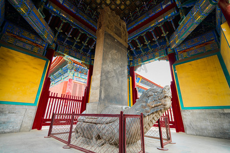 北京地标白天帝王面碑文户外空镜摄影图配图