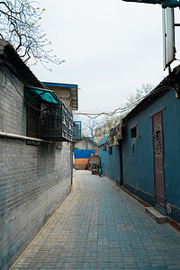 胡同白天老北京胡同街道环境摄影图配图