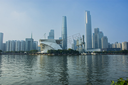 广州珠江海心沙小岛建筑摄影图配图