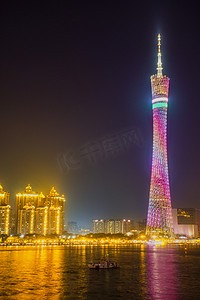 卡塔尔世界杯资讯摄影照片_广州广州塔小蛮腰广州新电视塔网红塔摄影图配图