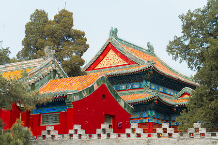 北京地标建筑白塔帝王庙户外景点空镜摄影图配图