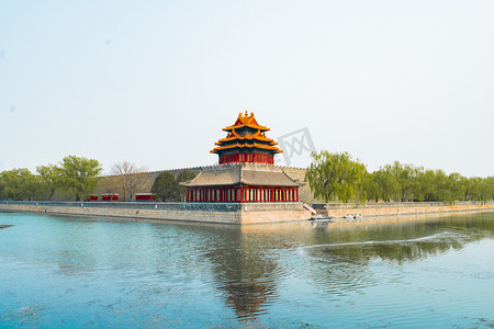 北京地标建筑白天角楼经典角度户外景点环境摄影图配图