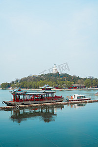 北京地标景点白塔北海公园户外环境摄影图配图