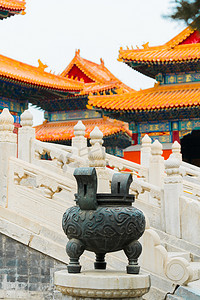 北京地标建筑白天帝王庙景点空镜摄影图配图