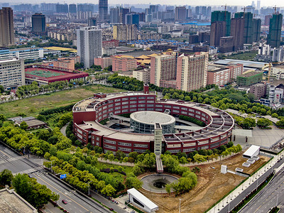 航拍江西南昌火炬广场建筑摄影图配图