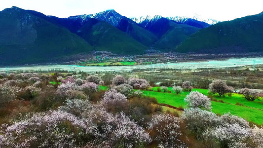 航拍雪山西藏雅鲁藏布大峡谷美景