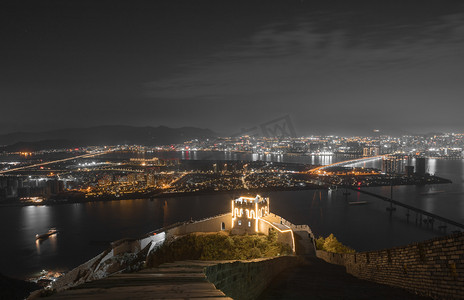 温州市东盟山夜景夜晚建筑城市无摄影图配图