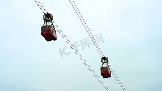 景点介绍摄影照片_实拍重庆长江索道旅游景点缆车