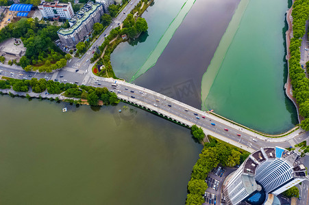水果湖摄影照片_武汉城市建筑晴天建筑双洞桥航拍俯拍摄影图配图