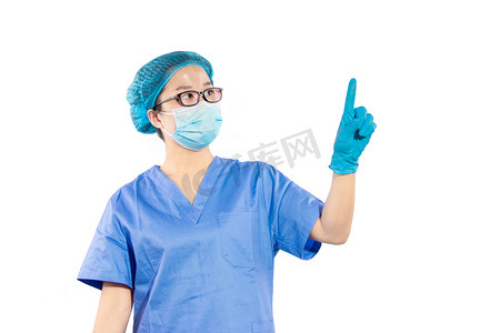 医疗日常女医生手术室手指摄影图配图