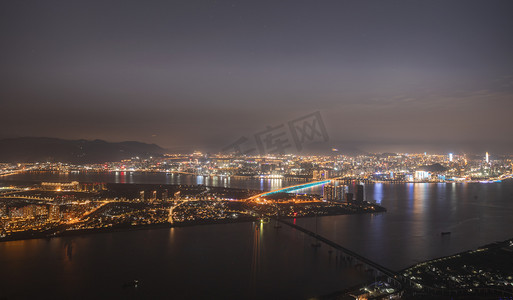 温州东盟山夜景夜晚建筑城市无摄影图配图