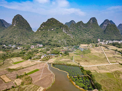 广西桂林山川自然风景航拍摄影图配图