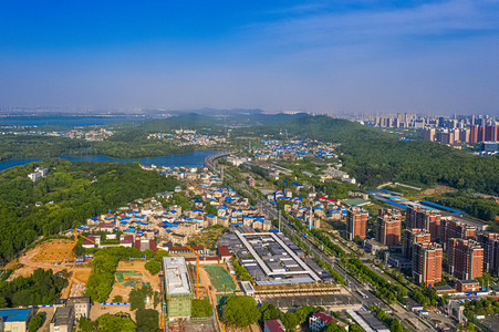 武汉城市建筑晴天建筑群八一路航拍摄影图配图