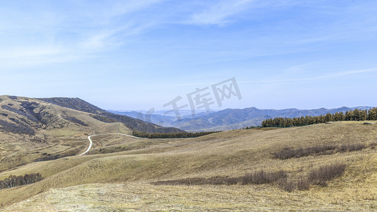 圣水梁春季景观上午草原春季素材摄影图配图