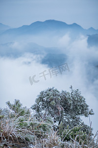 山里的云雾摄影照片_山里的雾凇下午雾凇山里无摄影图配图