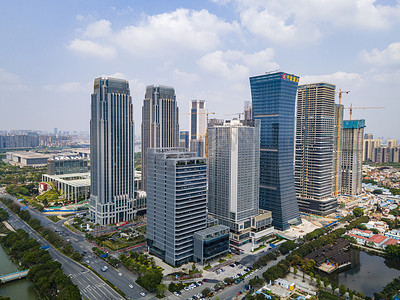 广东摄影照片_广东佛山南海区金融中心高楼摄影图配图