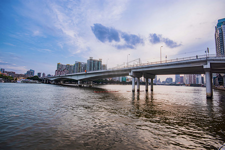 广州珠江江湾桥高架桥打卡点摄影图配图