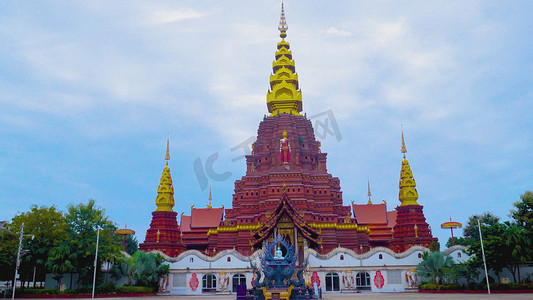文字宣传展板摄影照片_云南西双版纳傣族地标大佛寺旅游景点