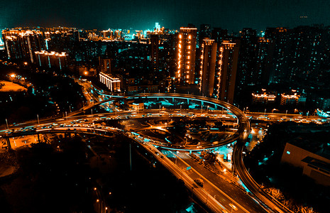 汽车交通摄影照片_福州闽江尤溪大桥夜景交通摄影图配图
