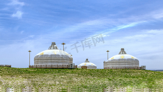 蒙古包草原上午蒙古包夏季素材摄影图配图