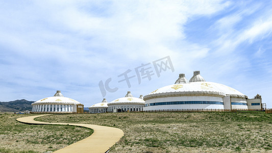 蒙古包上午蒙古包春季素材摄影图配图